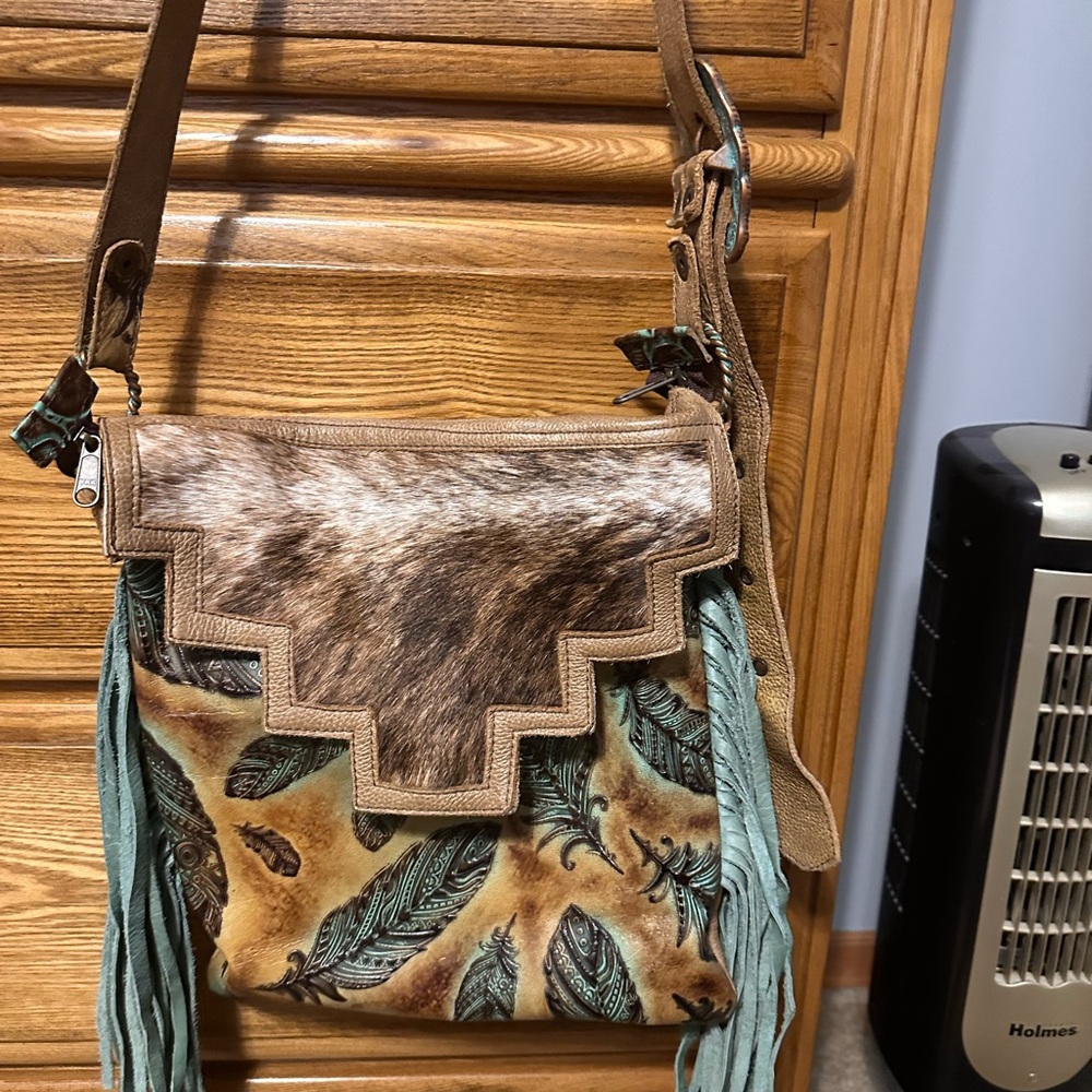 Custom made MJ Belts Handbag, inside pocket, magnetic flap and adjustable strap